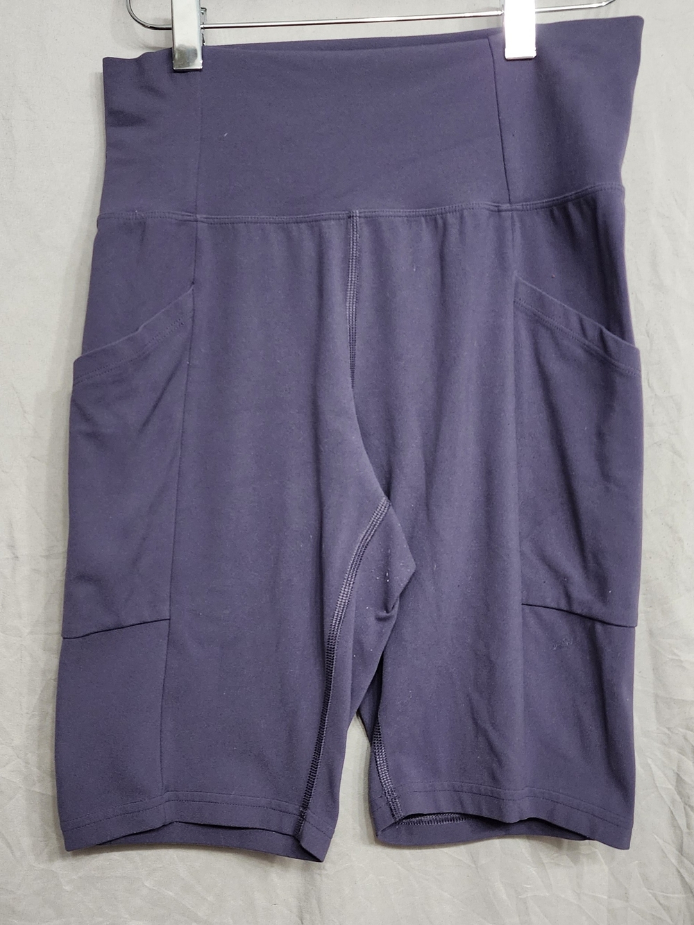 REI CO-OP Take Your Time High-Waisted Navy/Purple Biker Shorts w/ Pockets-Size M